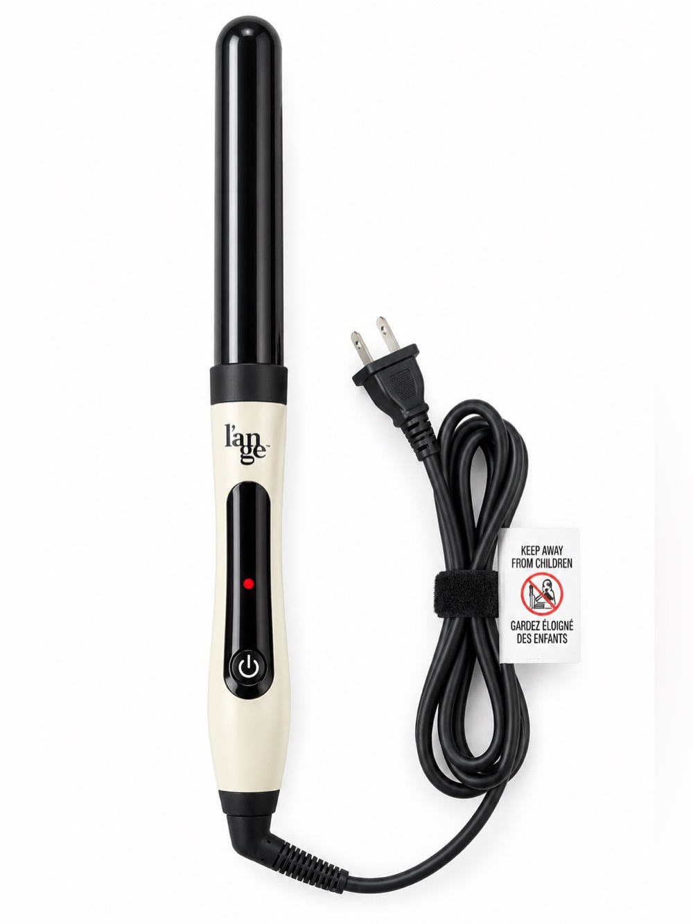 L’ange Hair Curling Wand Black White 1” Barrel